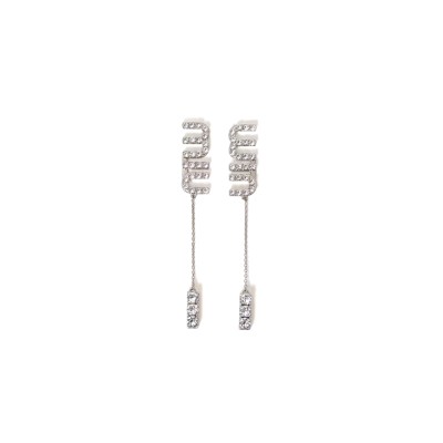 MIU MIU PENDANT EARRINGS WITH CRYSTALS 5JO661